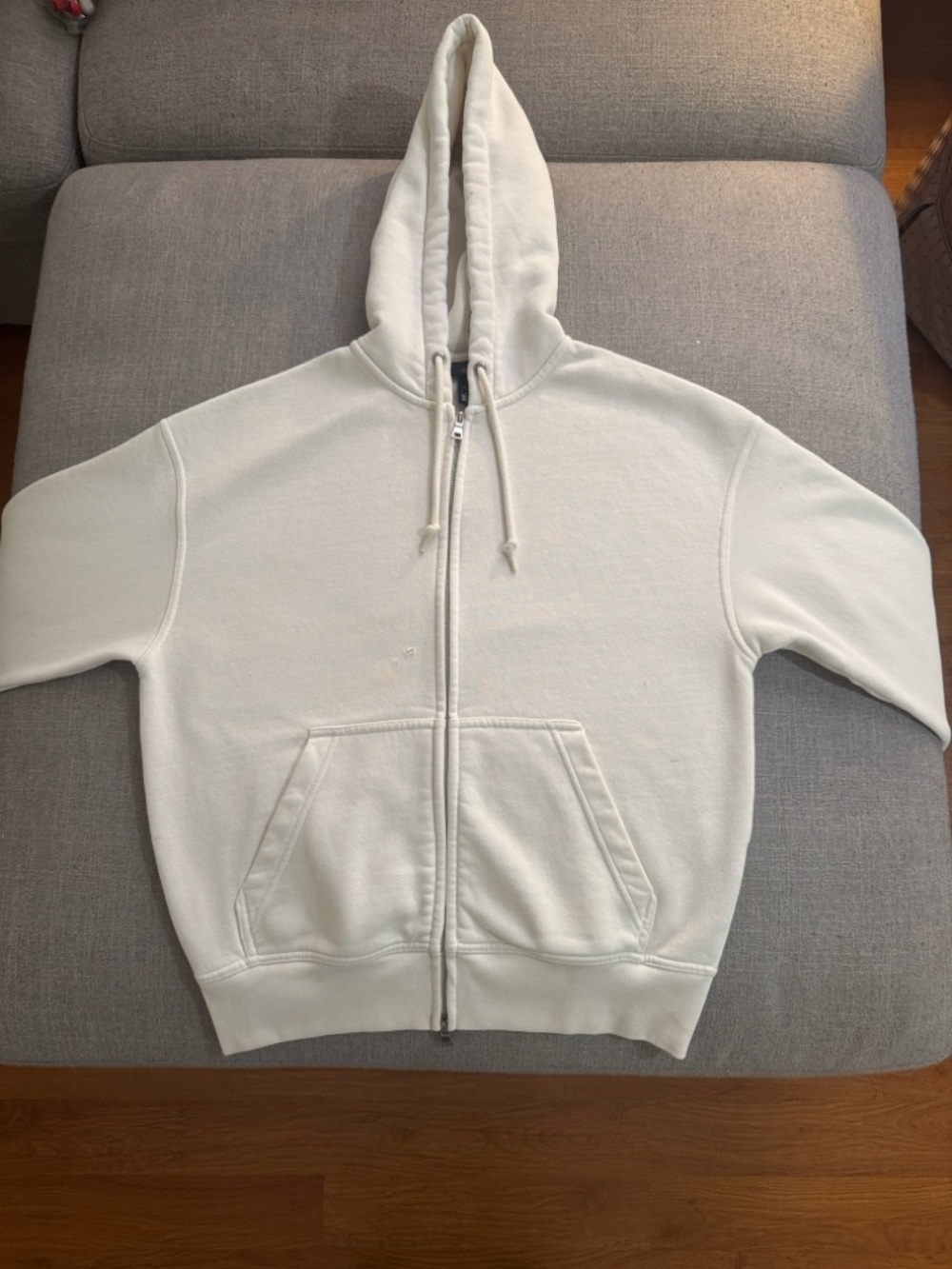 H&M White Zip-Up Hoodie Size S Men’s